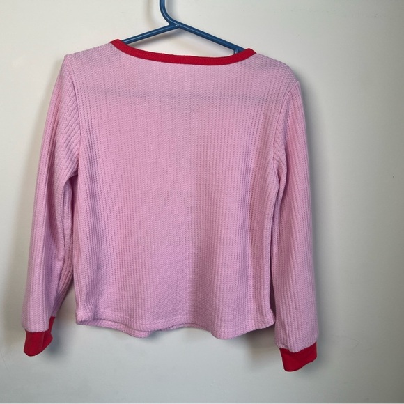 American Girl Pink and Red Festive Holiday Christmas Pyjama Top XS Girls - Picture 2 of 6